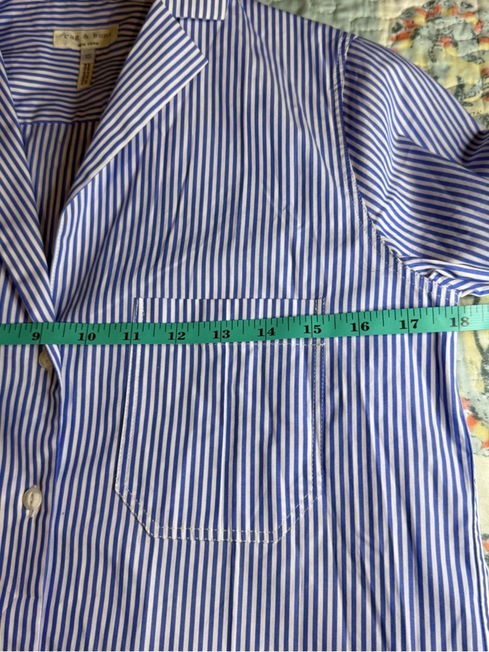 rag & bone Blue and White Striped Shirt Preppy Business Casual size XS - Picture 9 of 12